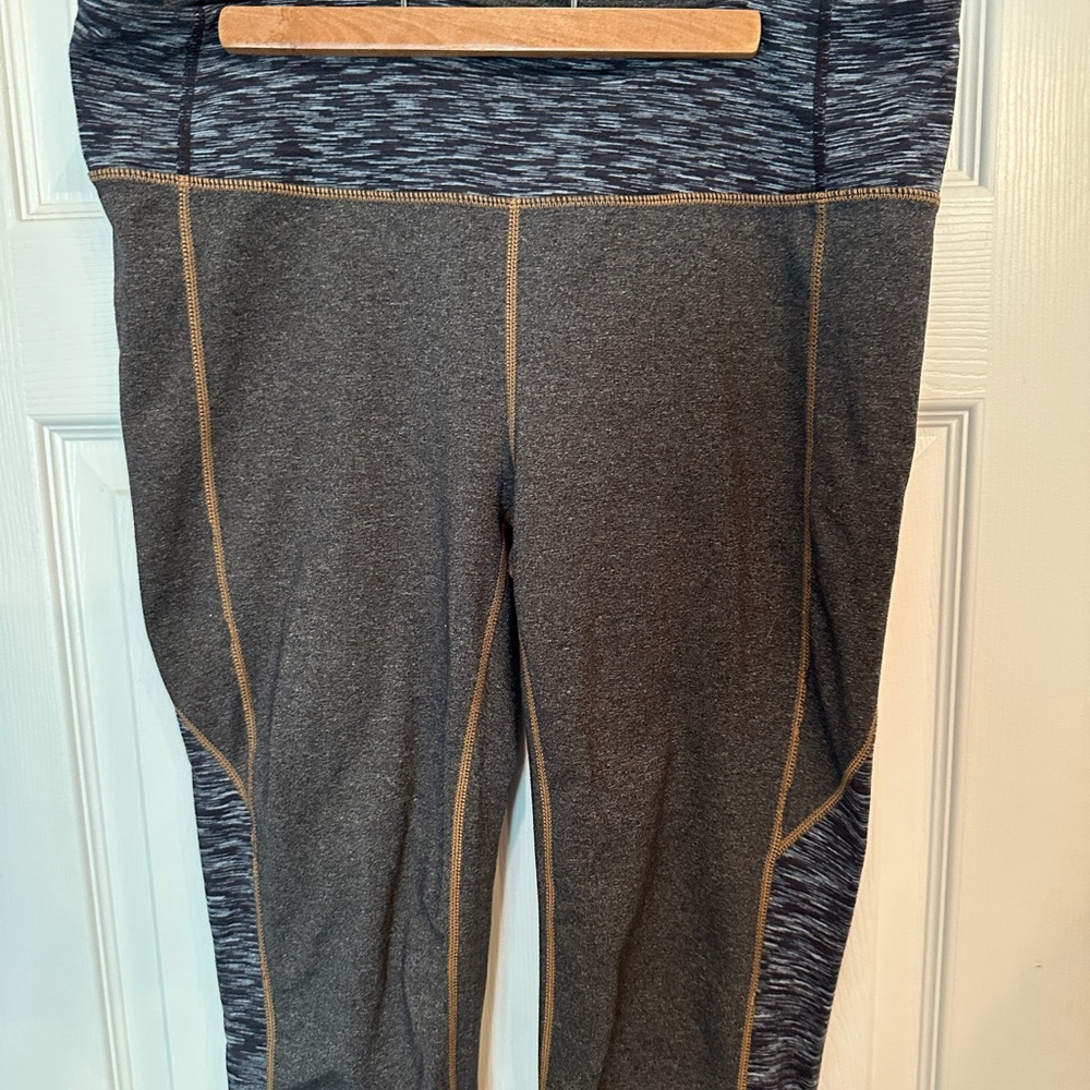 Gray and Blue Athletic Leggings